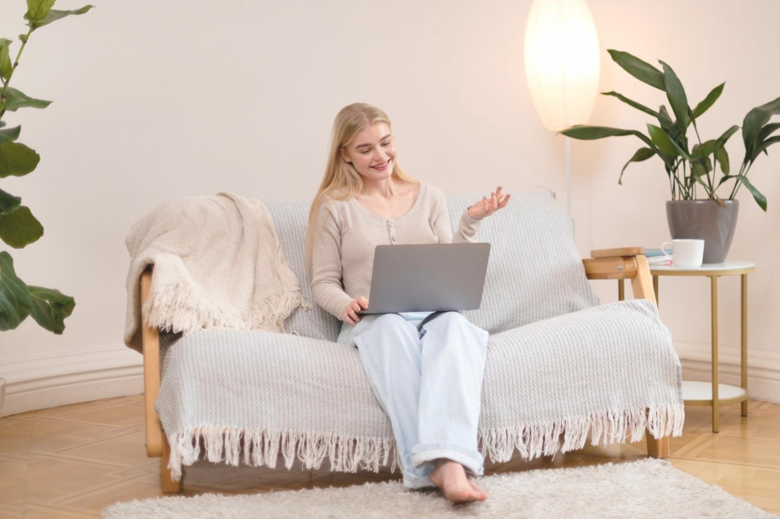 Nachdenkliche Person in entspannter Atmosphäre beim Reflektieren